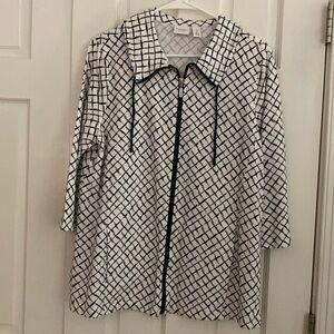 Navy and White Chico’s size 2 Jacket